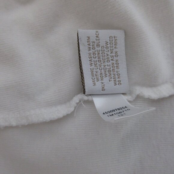 By Chico's Pullover Tee Shirt Top Sz 1 Med White 3/4 Sleeve Collar Flap Pockets - Picture 5 of 6